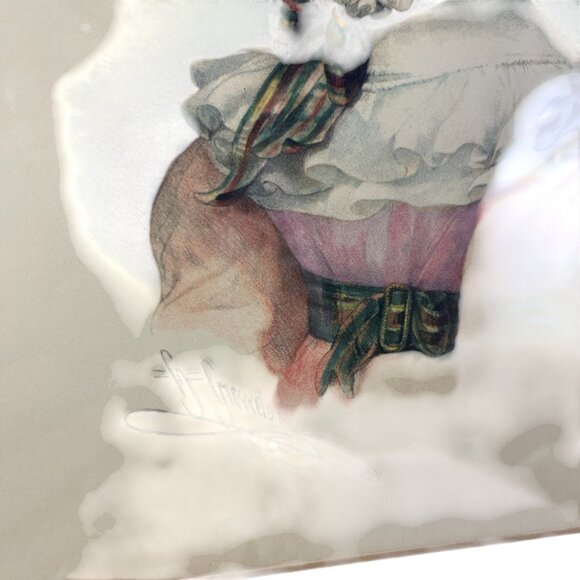 Antique Framed Victorian French Lady signed H GFramed Antique Portrait Lithograp - Picture 2 of 8